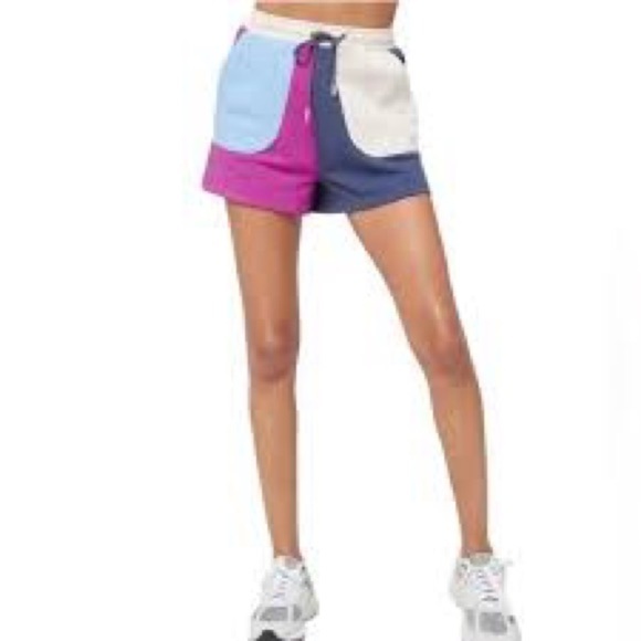 L*SPACE Active Colorblock Purple Don’t Sweat It Sidelined Short - Picture 1 of 11